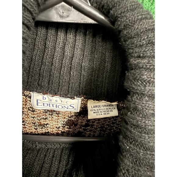 Vintage Basic Editions Cheetah Leopard Pattern Turtleneck Knit Sweater USA Made - Picture 8 of 12